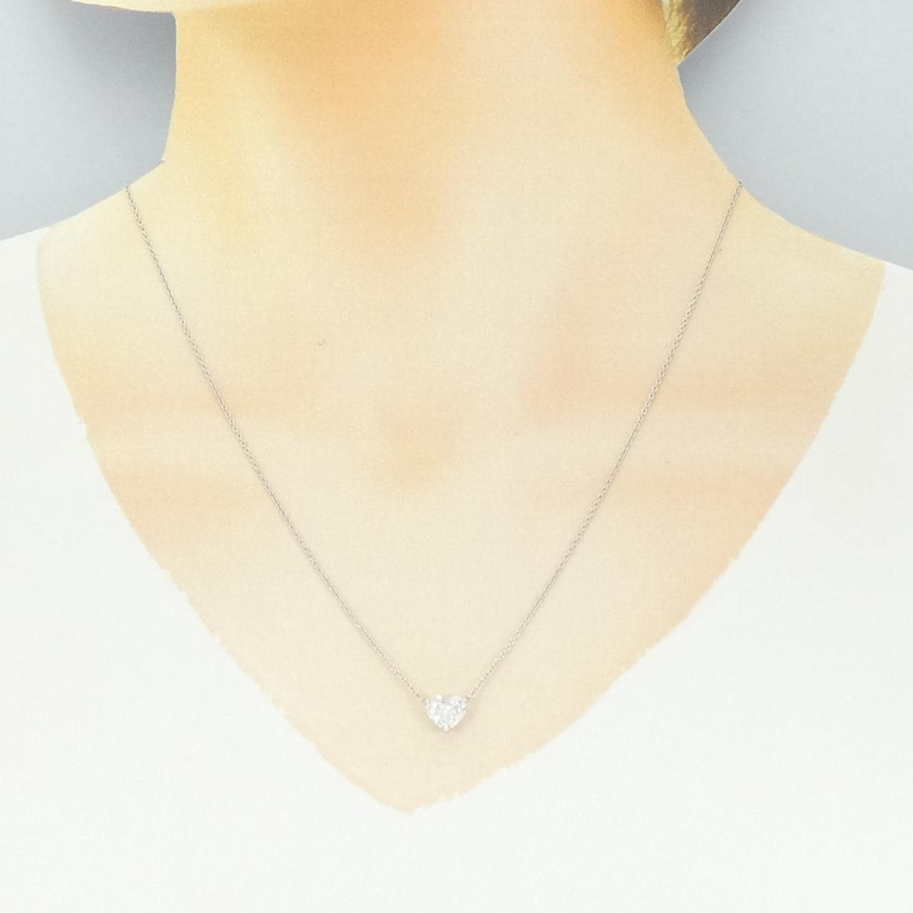 【リメイク】PT900/PT850 ダイヤモンド ネックレス 1.049CT E SI2 ハートシェイプ