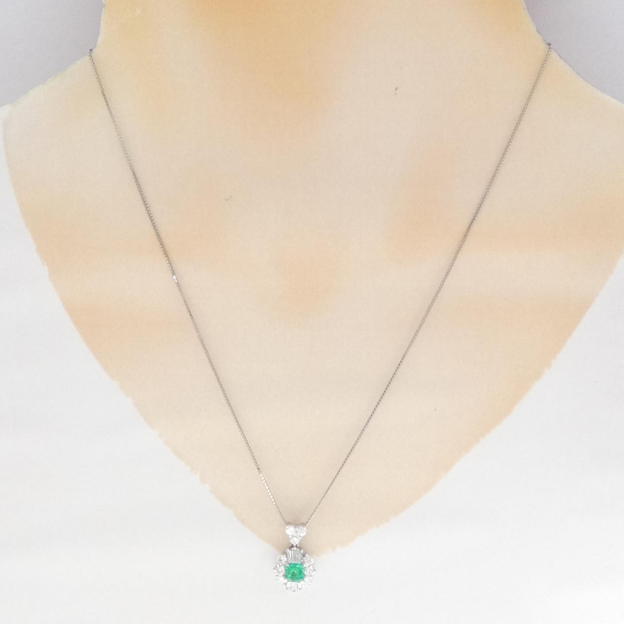 PT900/PT850 Emerald Necklace 0.63CT
