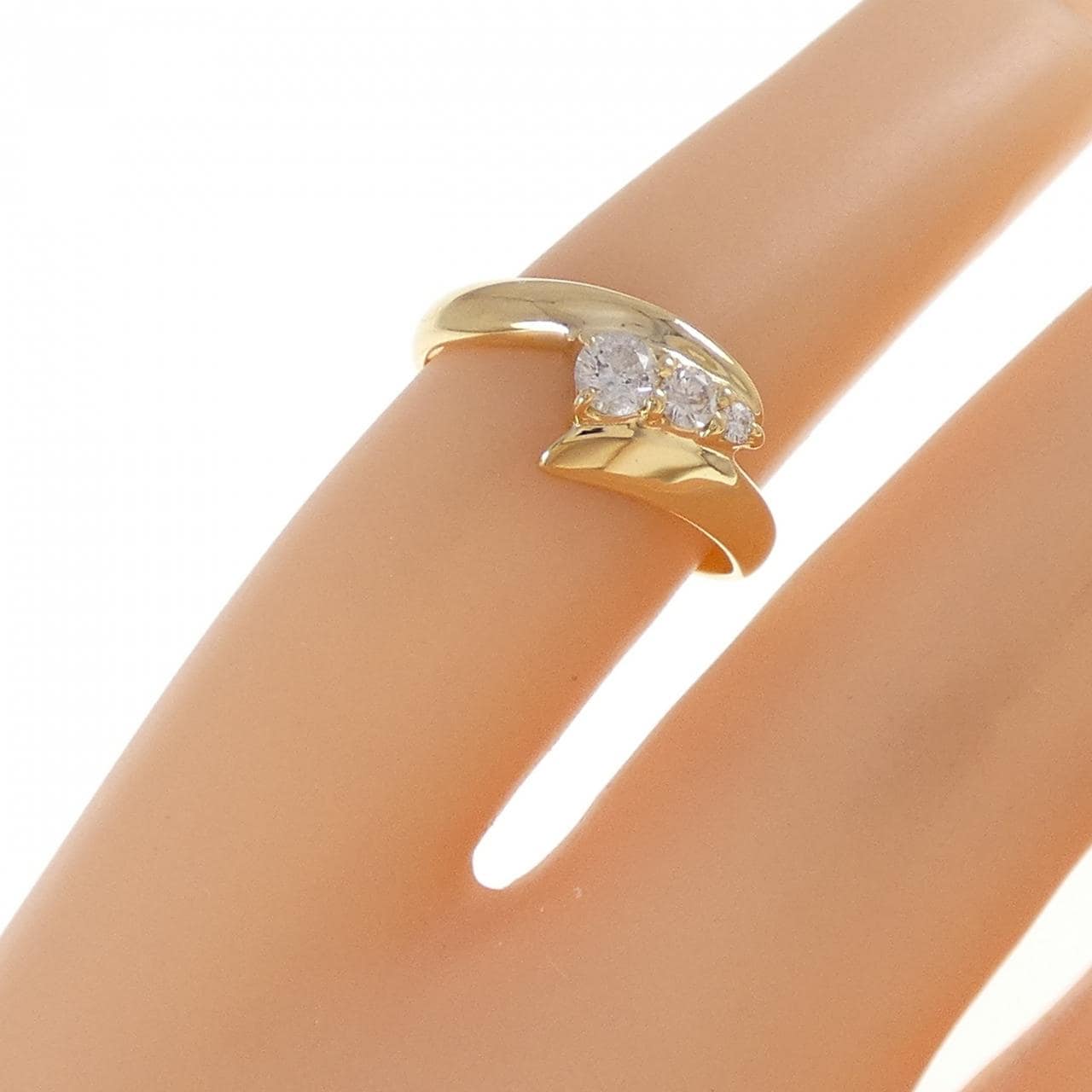 K18YG ダイヤモンド ピンキーリング 0.14CT