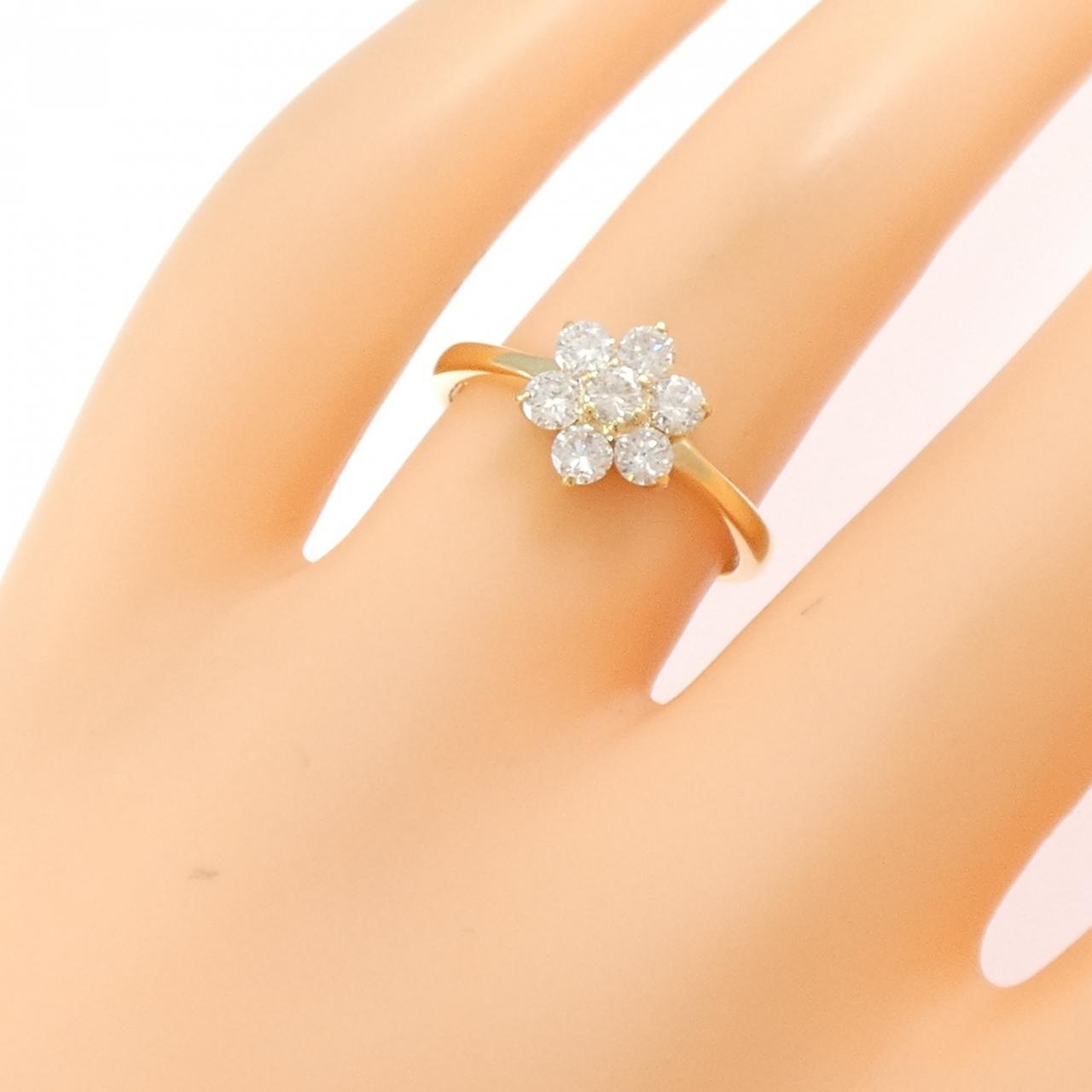 K18YG花朵鑽石戒指0.55CT