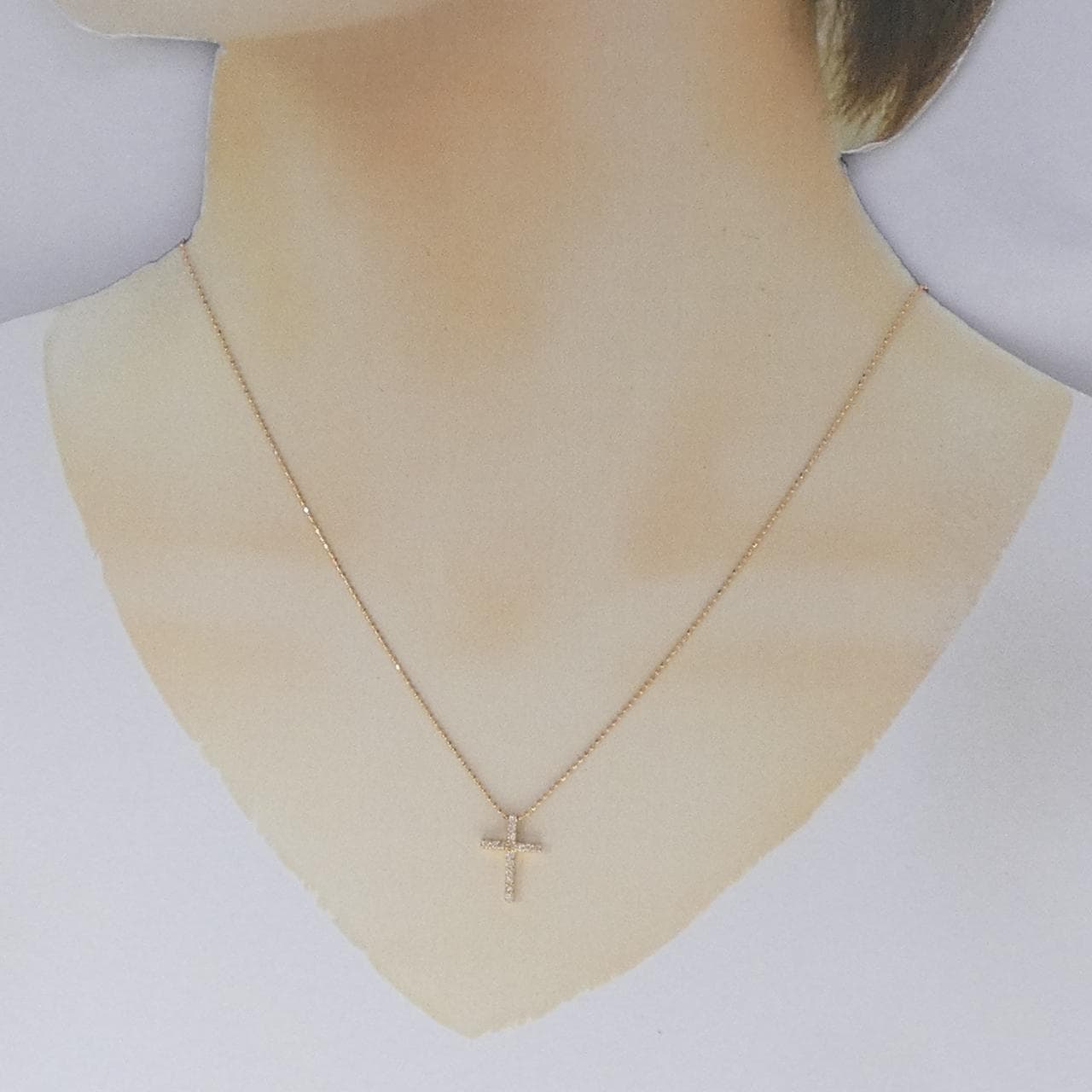 K18PG 十字架钻石项链 0.13CT