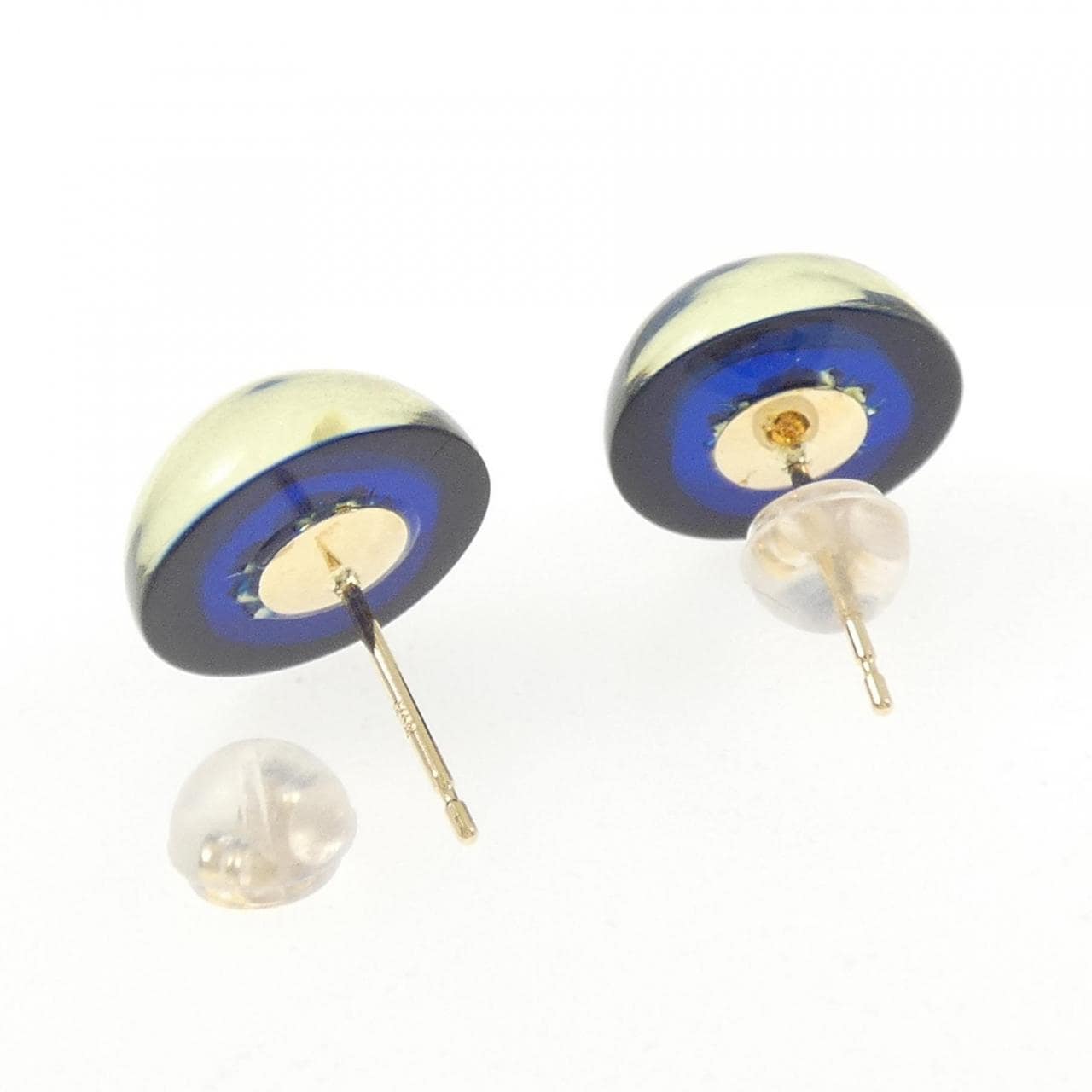 【新品】K18YG ローズ 琥珀 ピアス