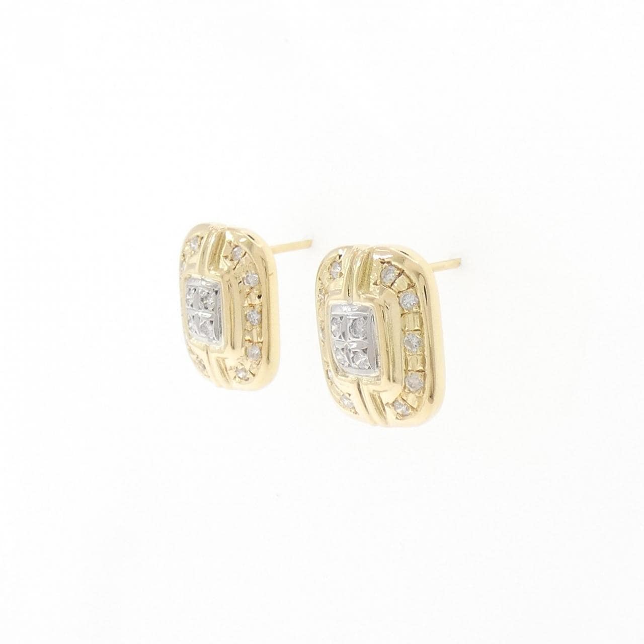 K18YG/PT850 ダイヤモンド ピアス 0.18CT