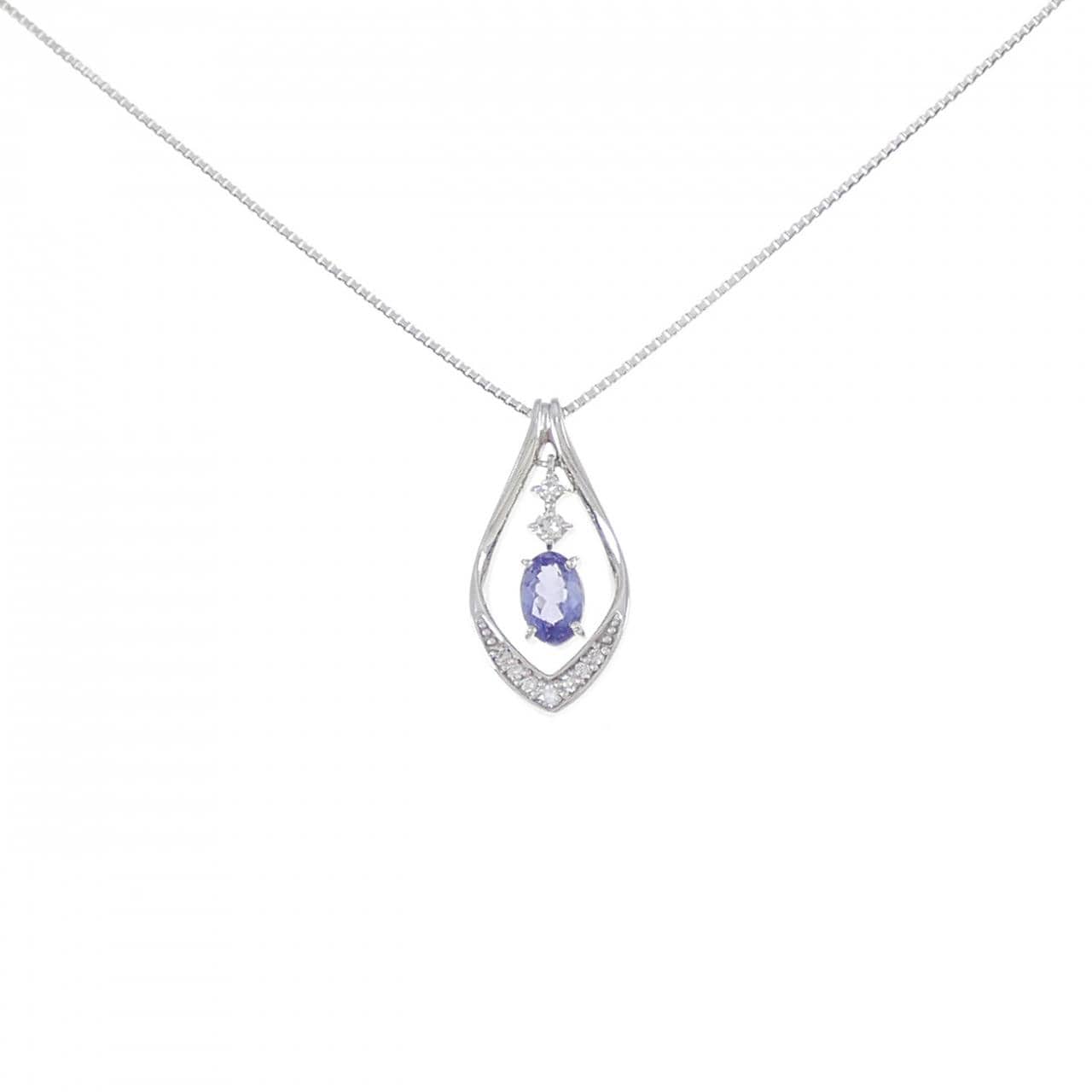 K18WG タンザナイト ネックレス 0.44CT
