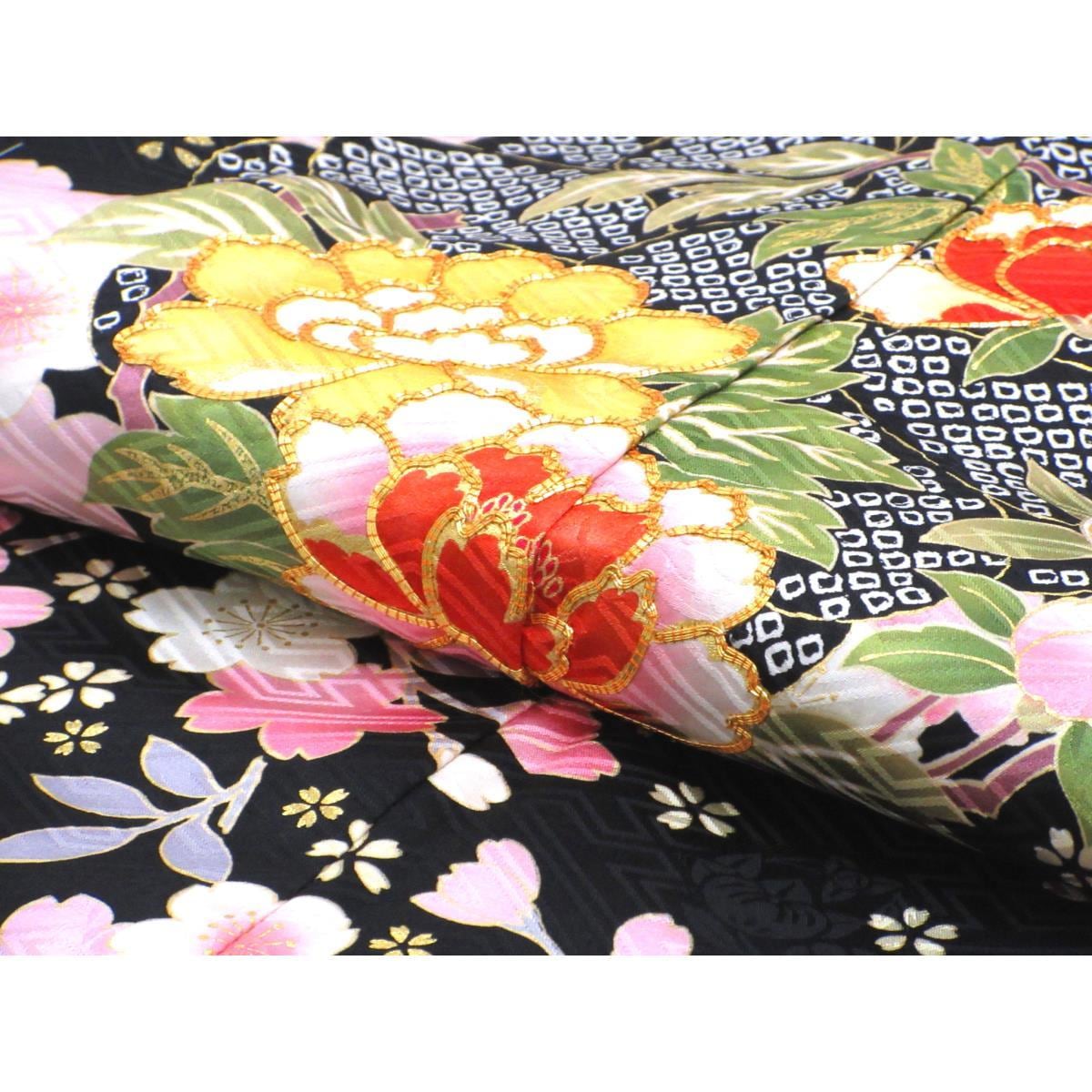 【未使用品】振袖　友禅金彩加工　刺繍入り