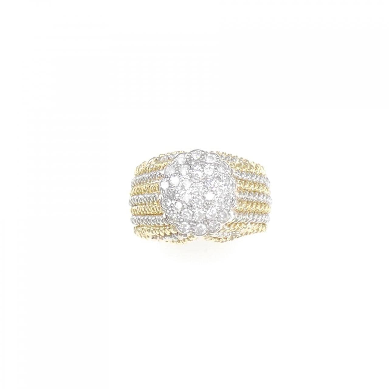 K18YG/PT パヴェ ダイヤモンド リング 0.50CT