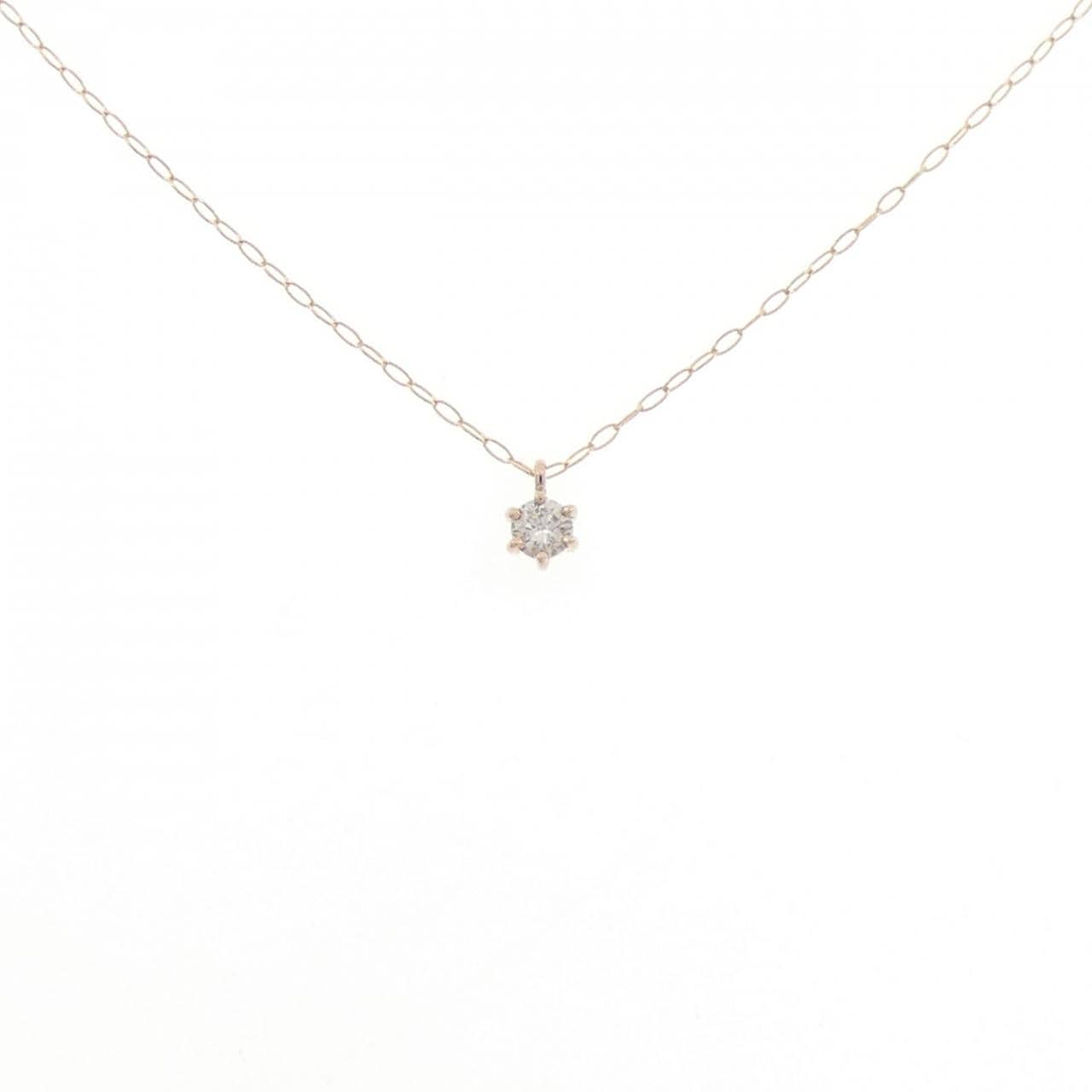 K18PG ソリティア ダイヤモンド ネックレス