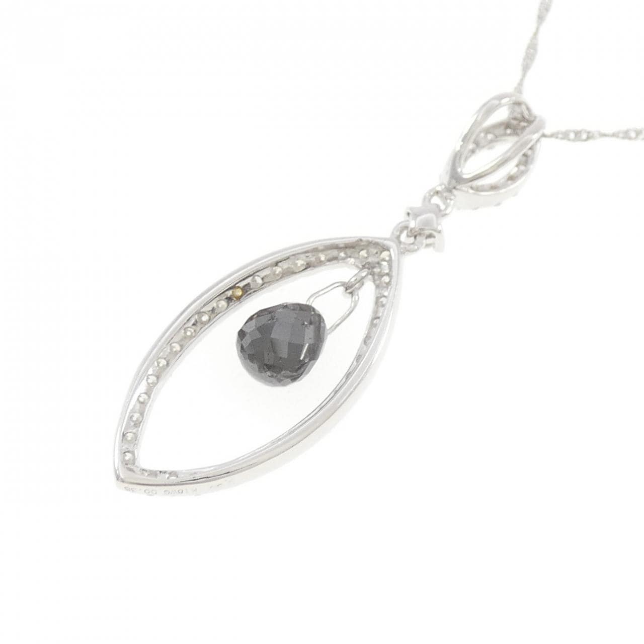 K18WG/PT850 ダイヤモンド ネックレス 0.80CT