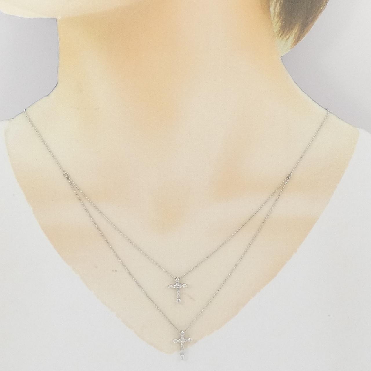 PT900/PT850 クロス ダイヤモンド ネックレス 0.50CT