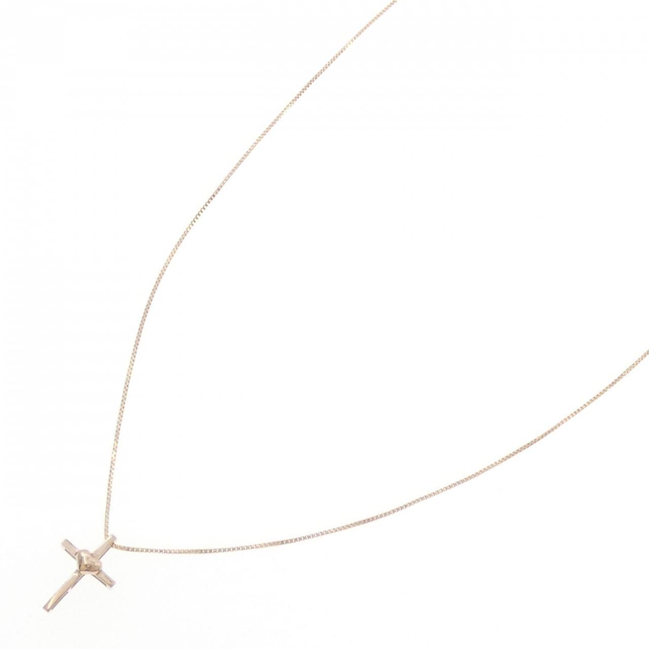 スタージュエリー クロス×ハート K18PG ネックレス