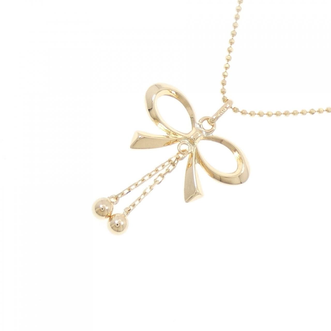 K18YG リボン ネックレス