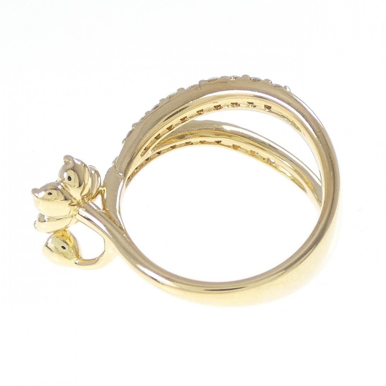 K18YG フラワー ダイヤモンド リング 0.58CT