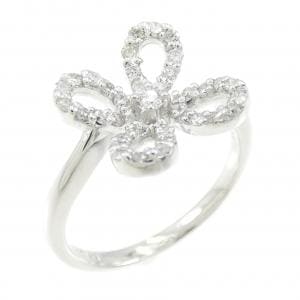 K18WG フラワー ダイヤモンド リング 0.28CT