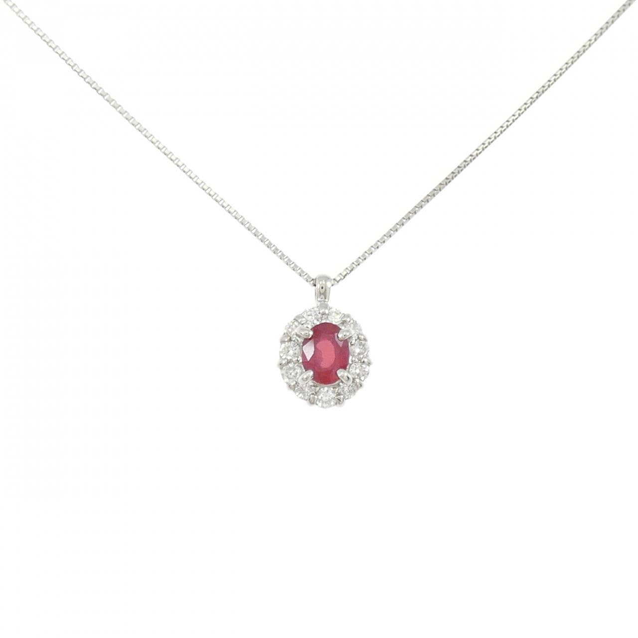 PT900/PT850 ルビー ネックレス 0.33CT