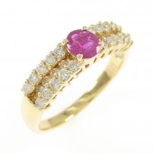 K18YG ルビー リング 0.36CT