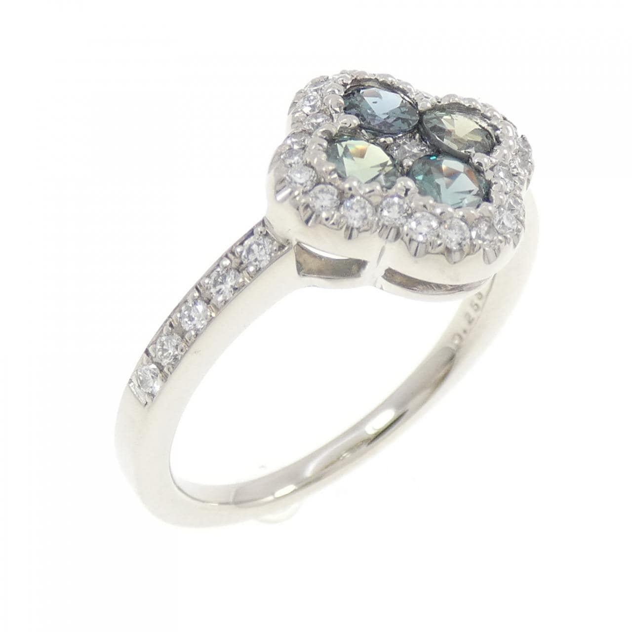 PT900 フラワー アレキサンドライト リング 0.61CT