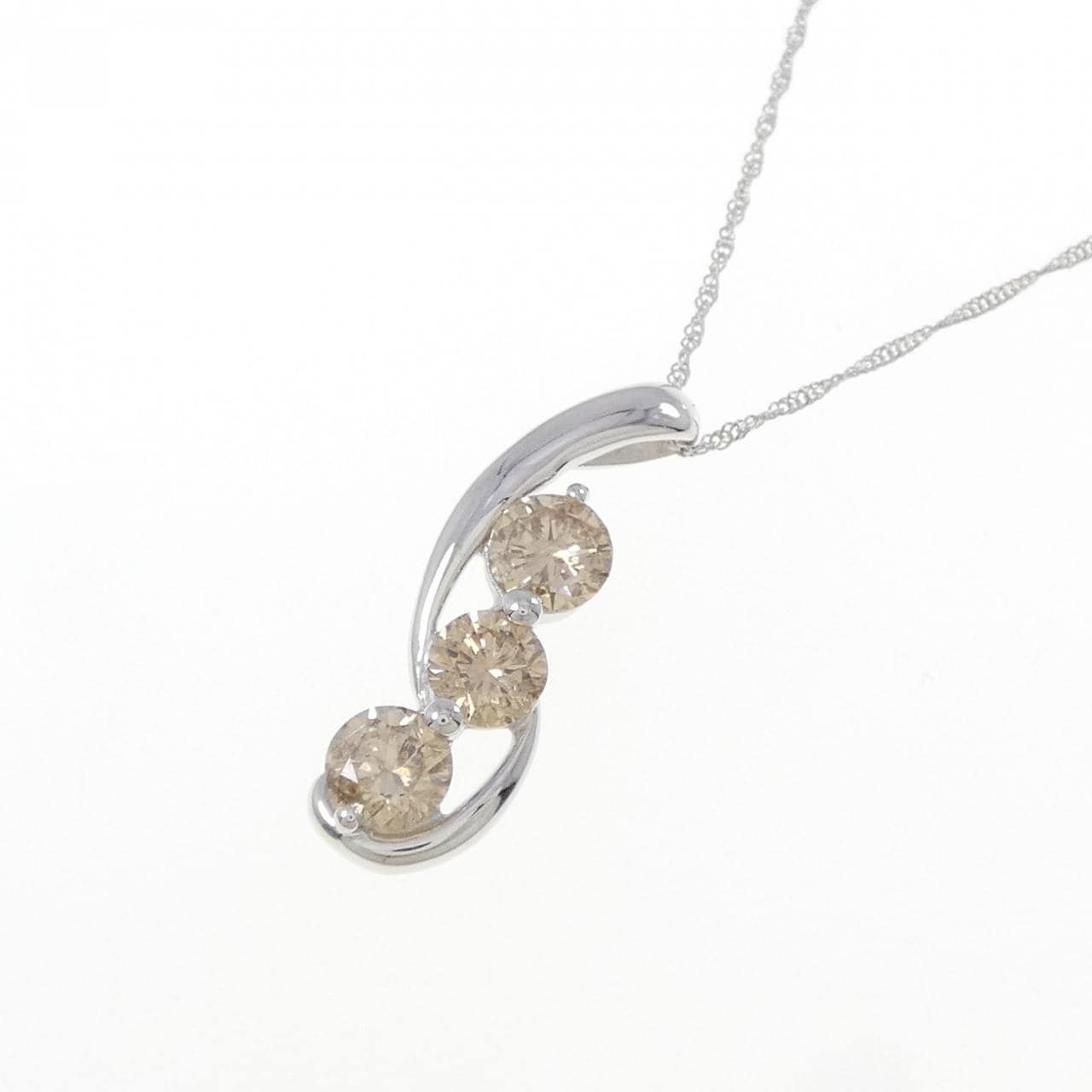 K18WG ダイヤモンド ネックレス 1.0CT