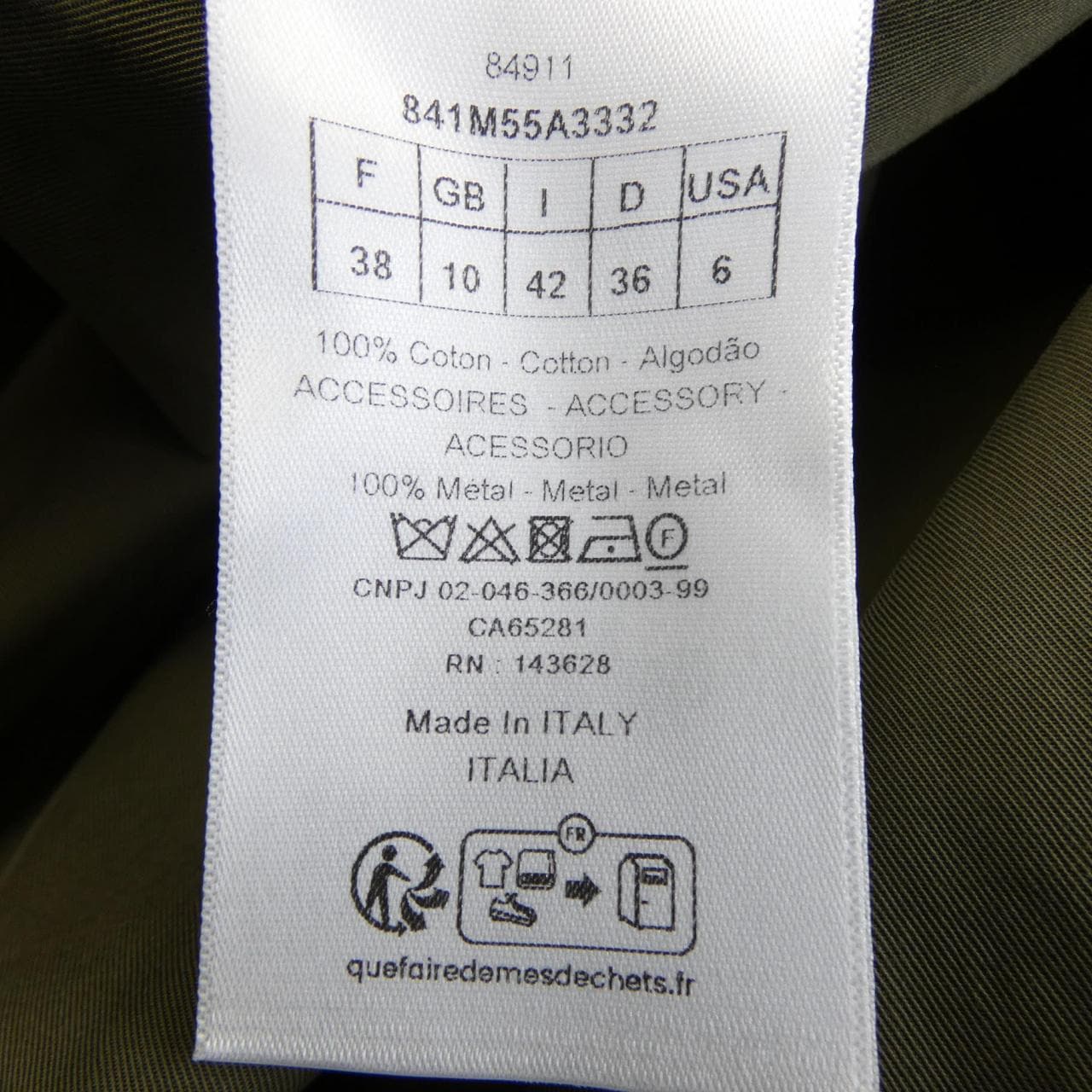 クリスチャンディオール CHRISTIAN DIOR 30MONTAIGNE 841M55A3332 トレンチコート