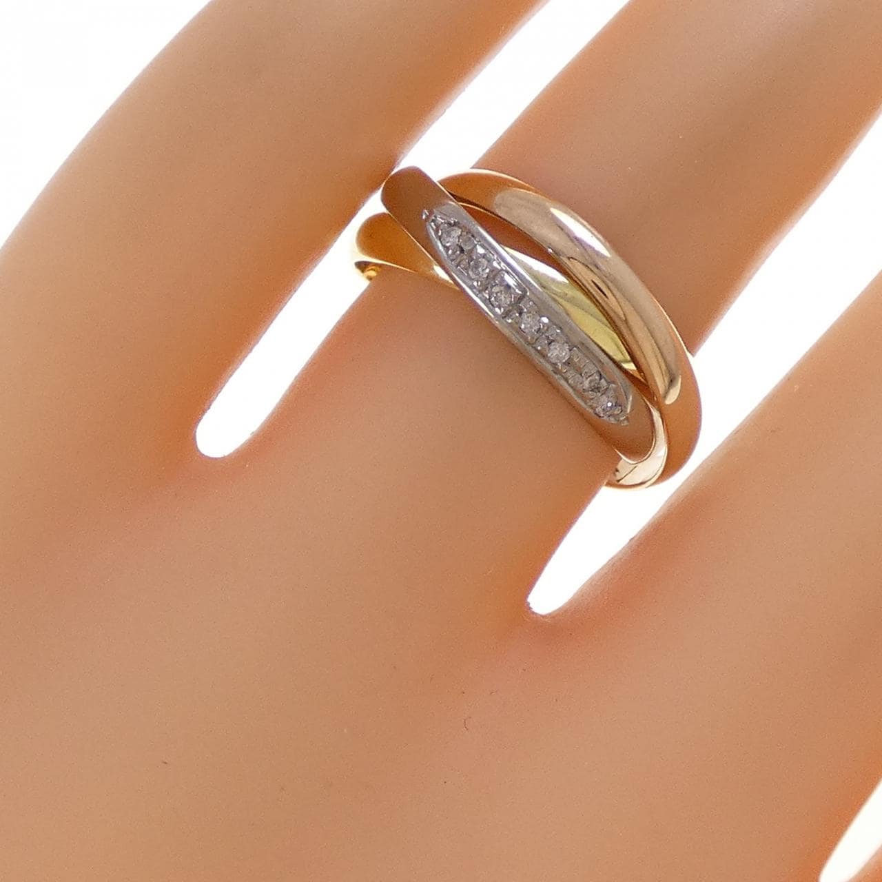 K18 three-color Diamond ring 0.03CT