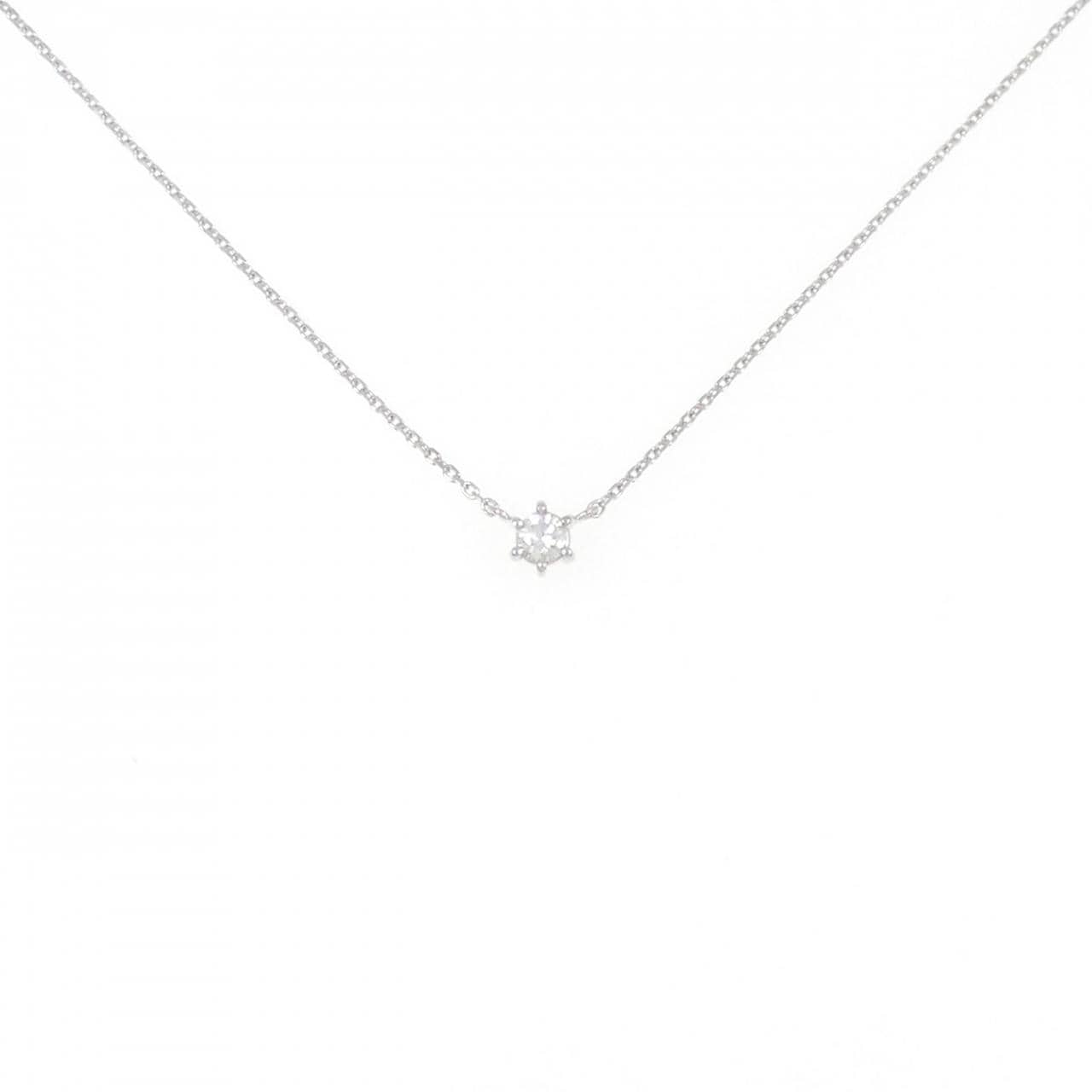 K18WG solitaire Diamond necklace 0.174CT