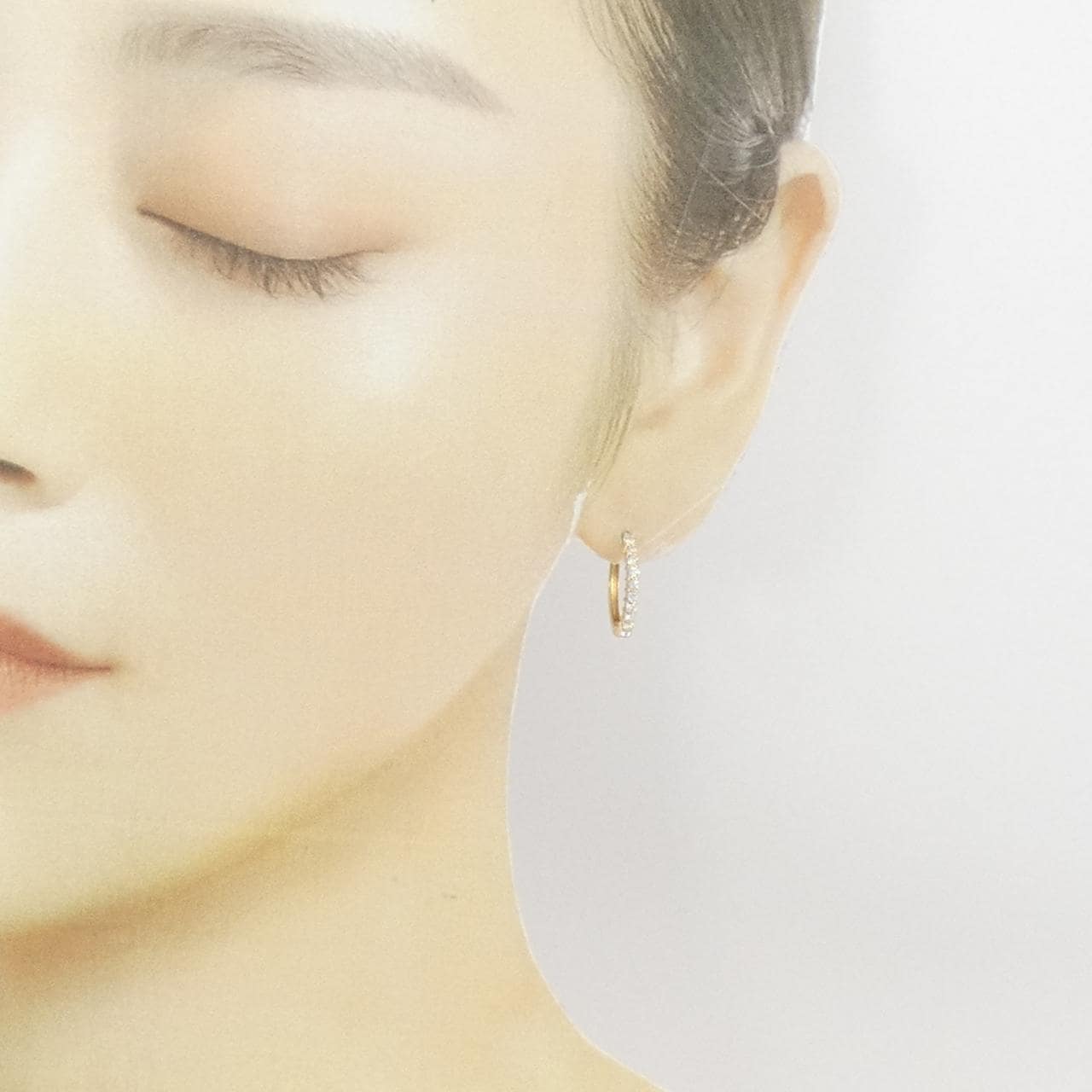 K18YG Hoop Diamond Earrings 0.40CT