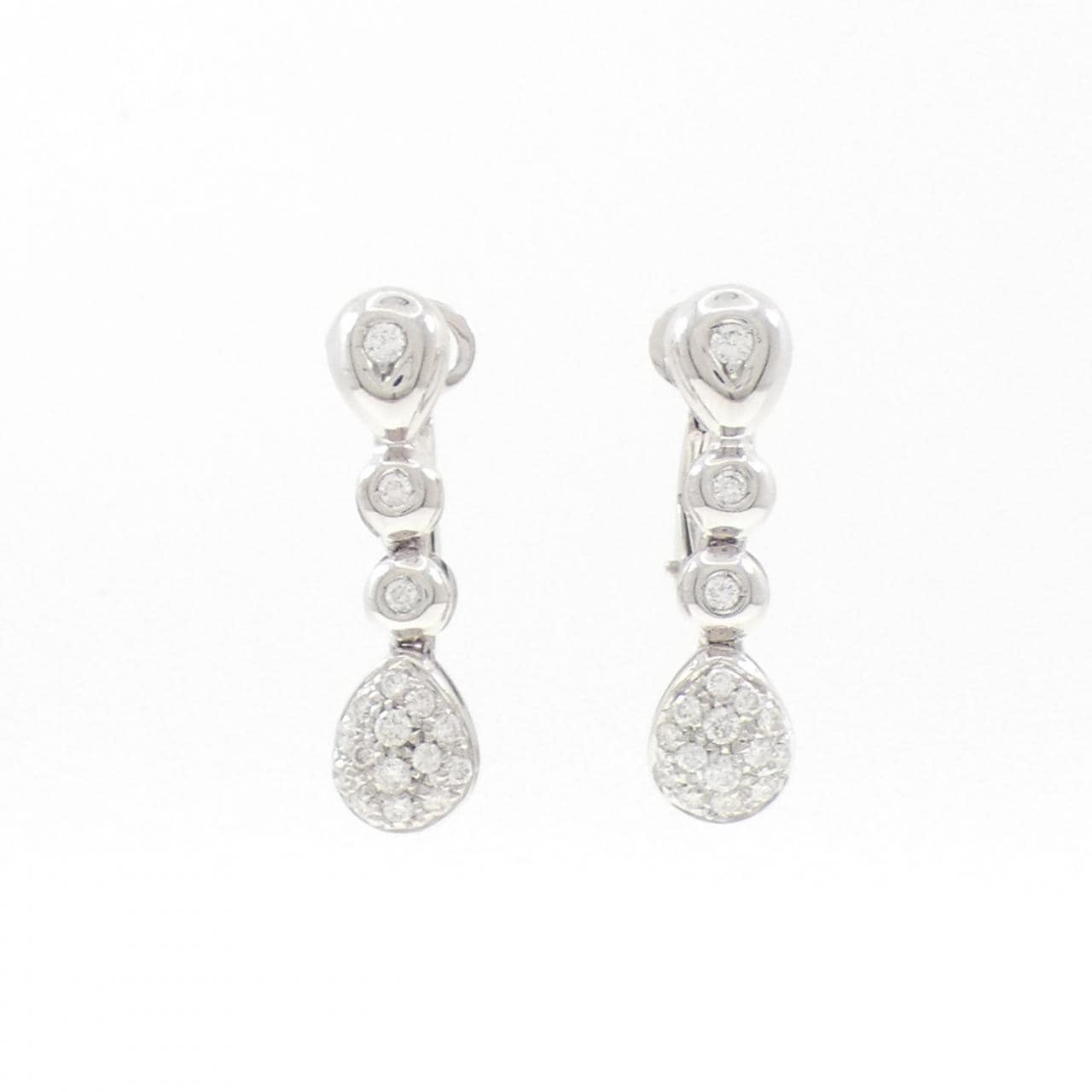 750WG パヴェ ダイヤモンド ピアス 0.42CT