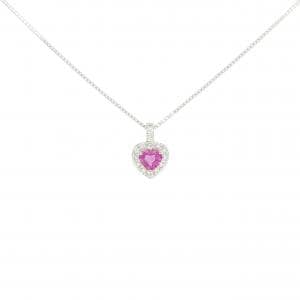 PT ハート ルビー ネックレス 0.35CT