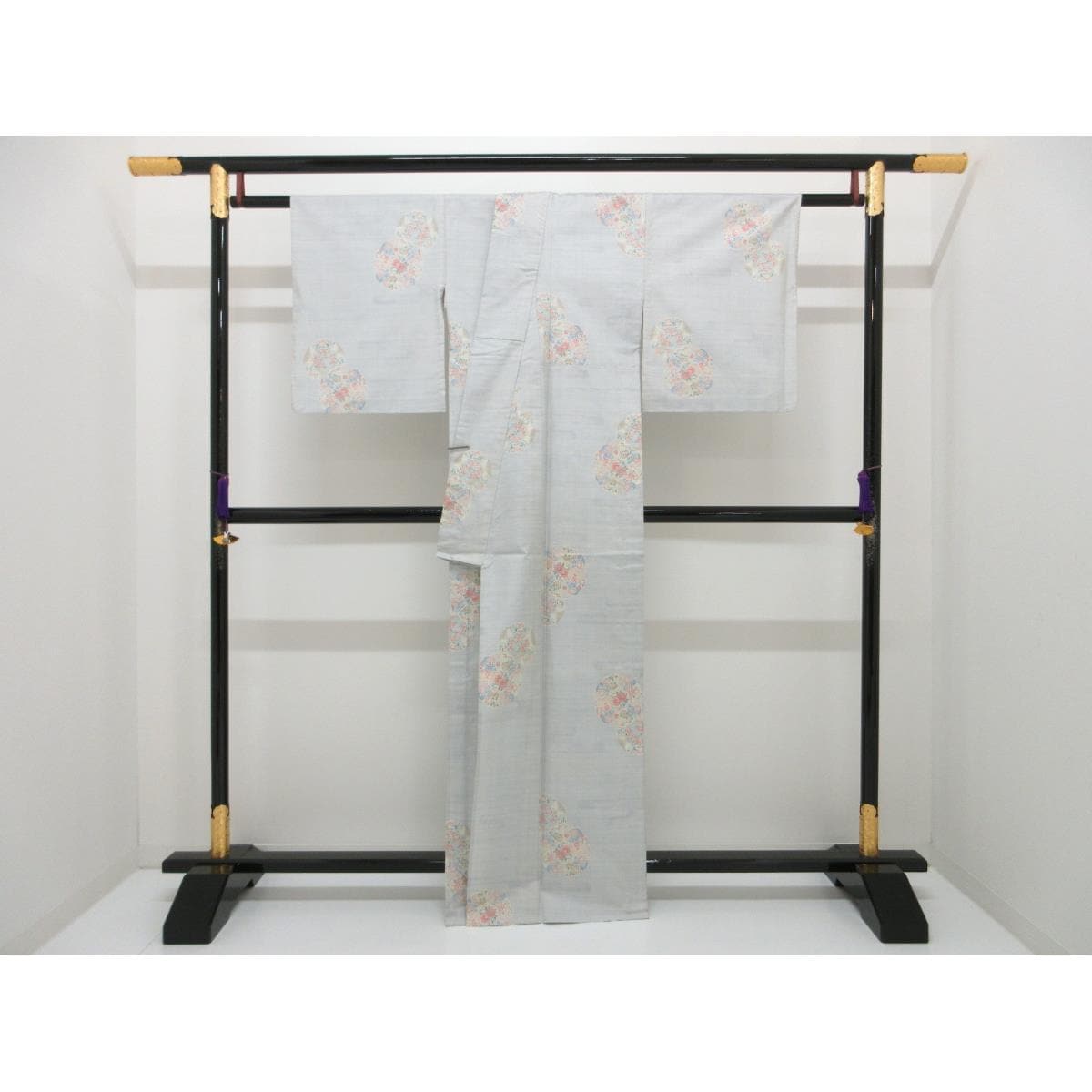 [未使用品] 单层时右卫门和服 正宗Ooshima Tsumugi七印 附证书