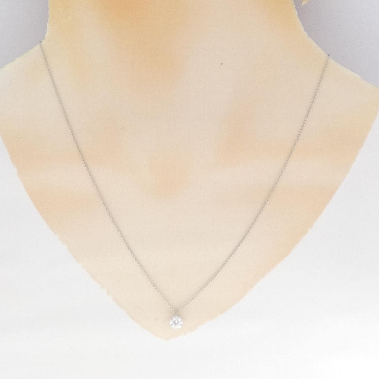 【リメイク】PT900/PT850 ソリティア ダイヤモンド ネックレス 0.503CT D VS2 3EXT H＆C