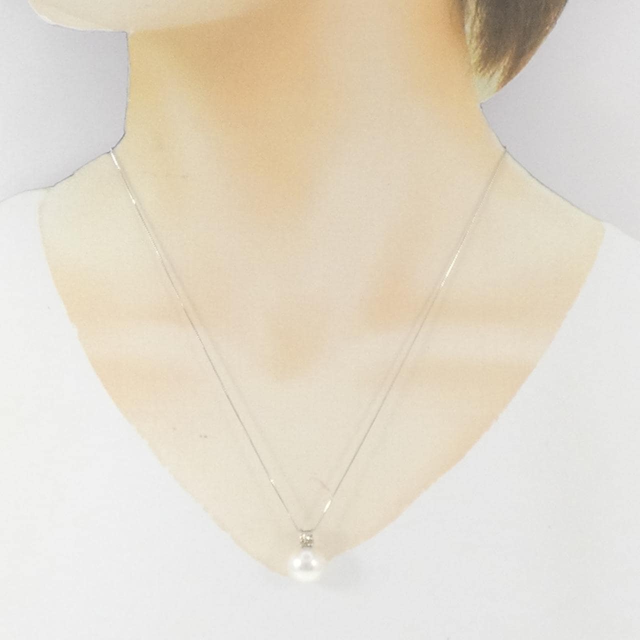 K18WG 白蝶パール ネックレス 11.9mm