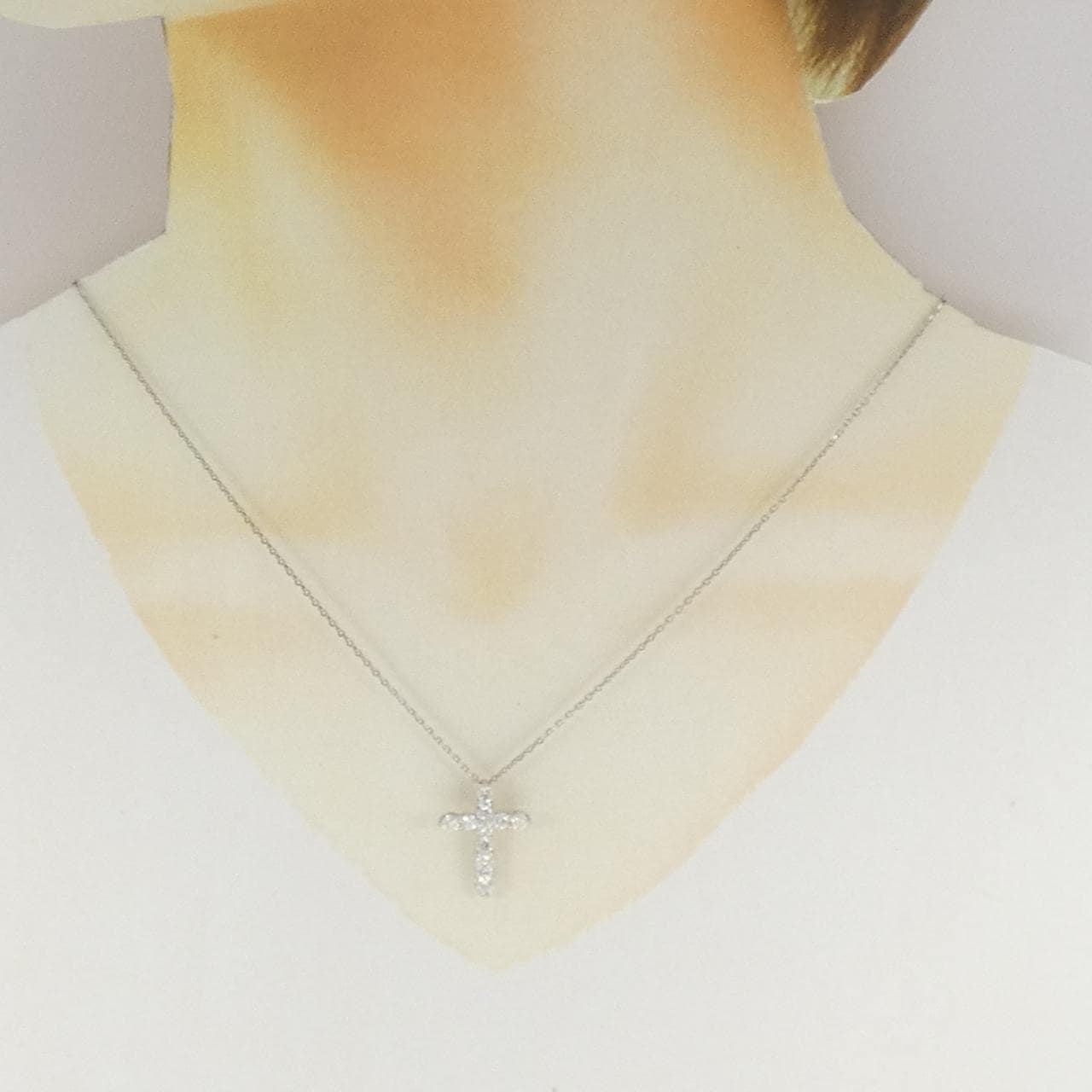 PT900/PT850 クロス ダイヤモンド ネックレス 1.00CT