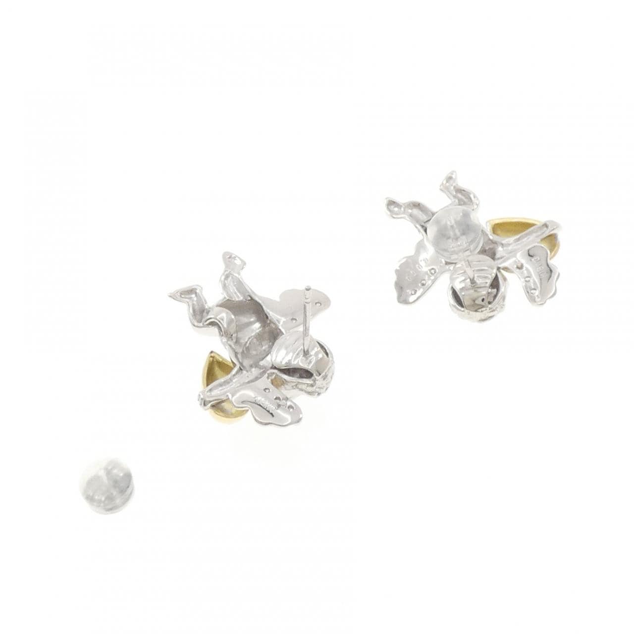 K18WG/K14WG/K18YG エンジェル ダイヤモンド ピアス 0.106CT