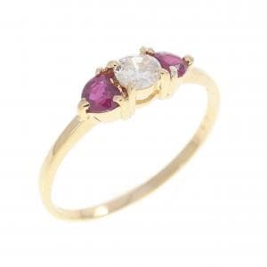 K18YG ルビー リング 0.30CT