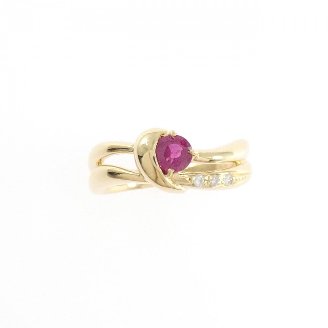 K18YG ルビー リング 0.39CT