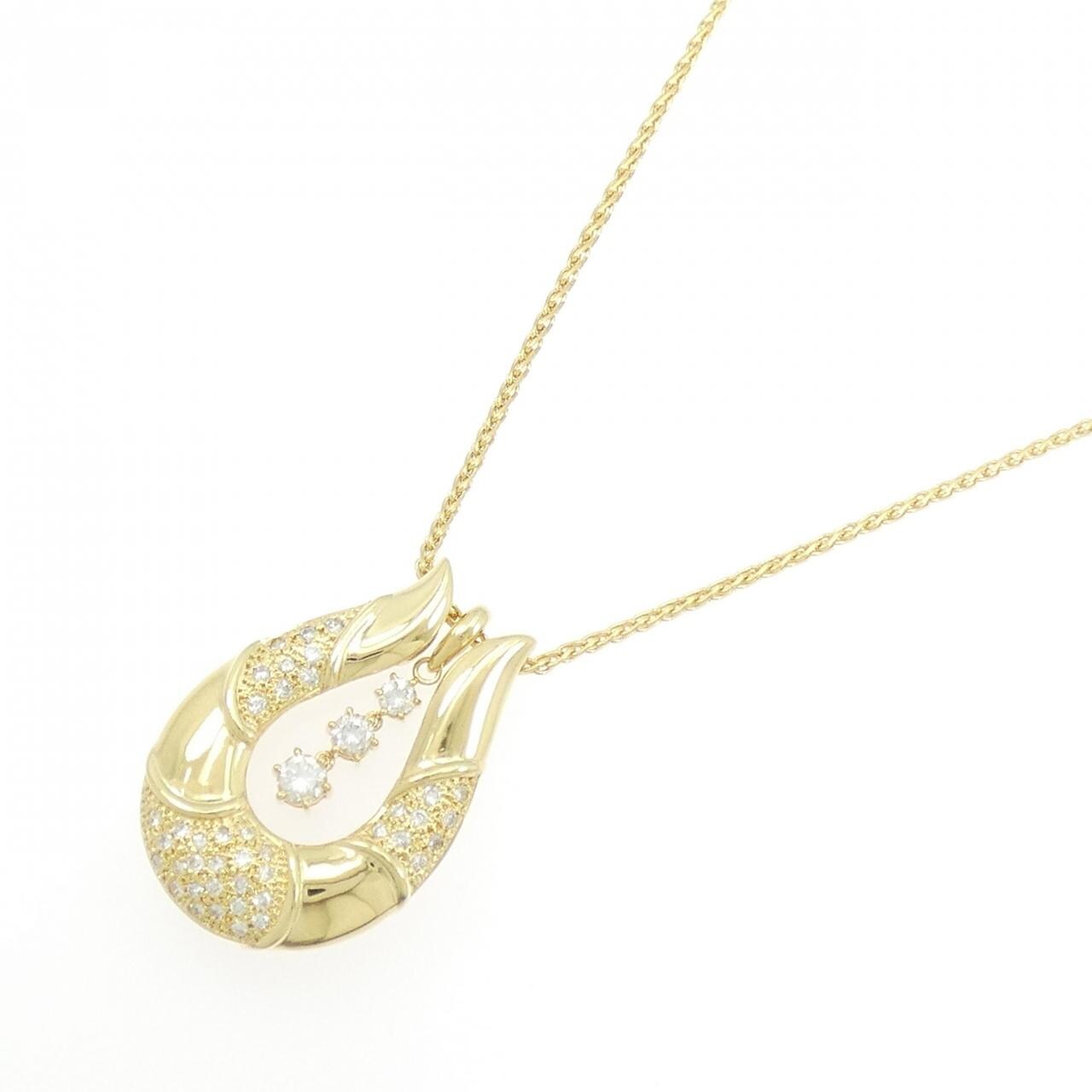 K18YG/750YG 2WAY ダイヤモンド ネックレス 0.50CT