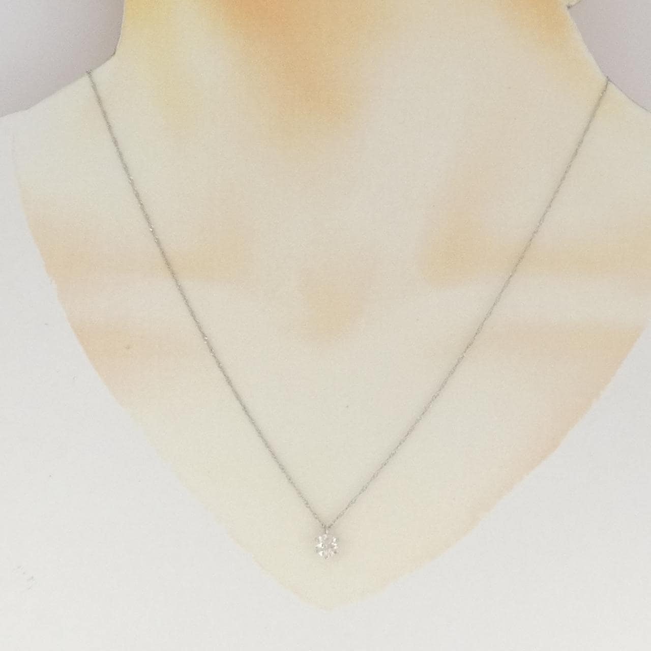 純PT ソリティア ダイヤモンド ネックレス 0.506CT