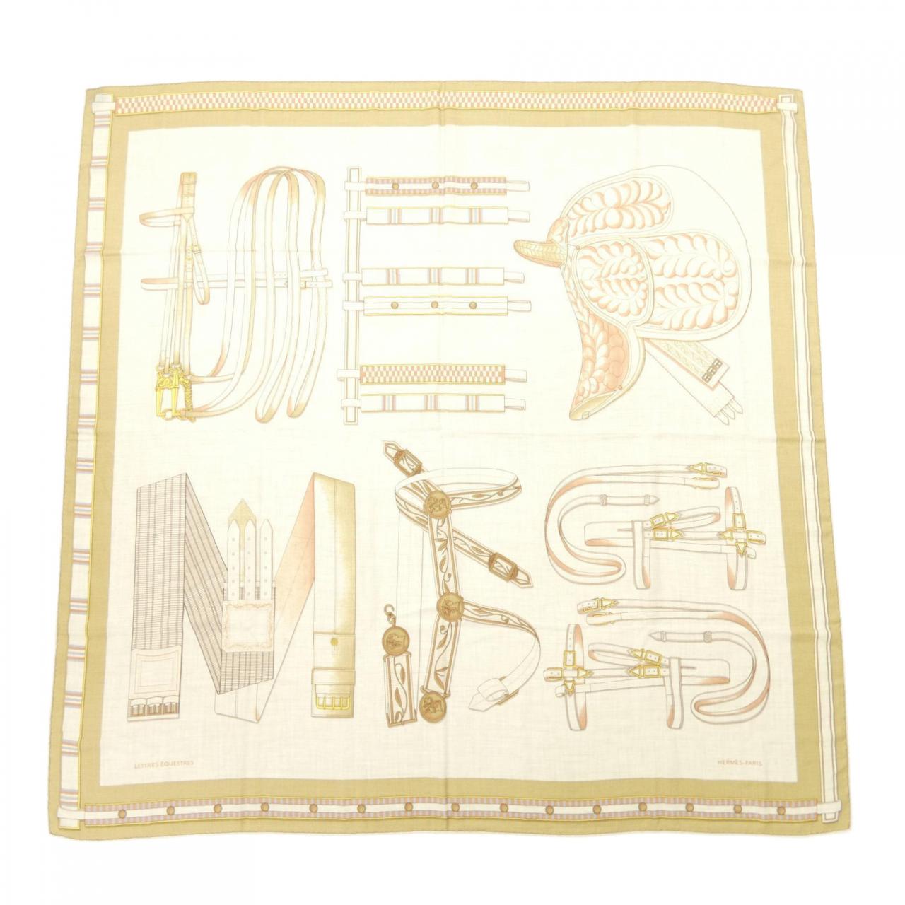 エルメス HERMES LETTRES EQUESTRES H244039S カレジェアン140 ショール