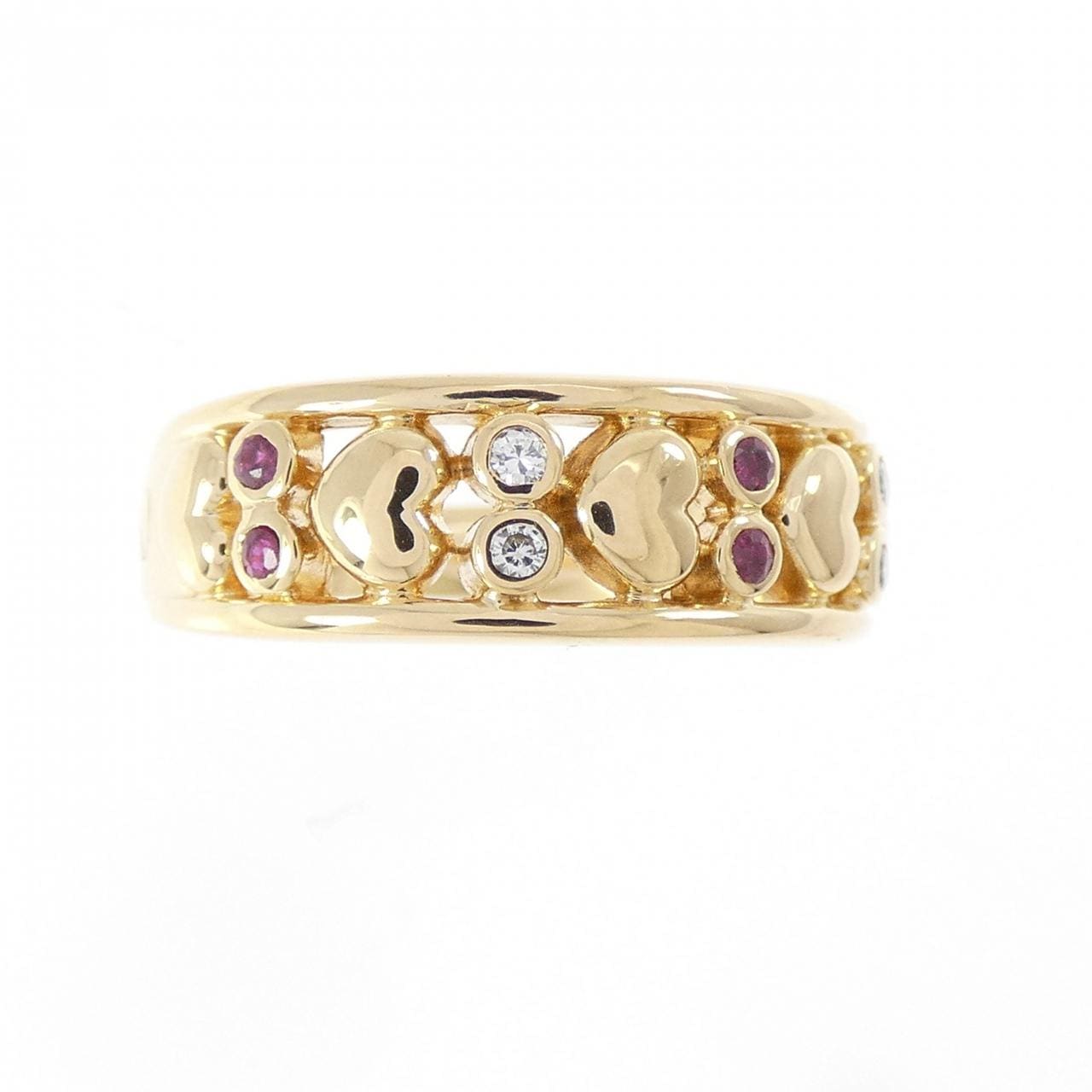 750YG ハート ルビー リング 0.05CT