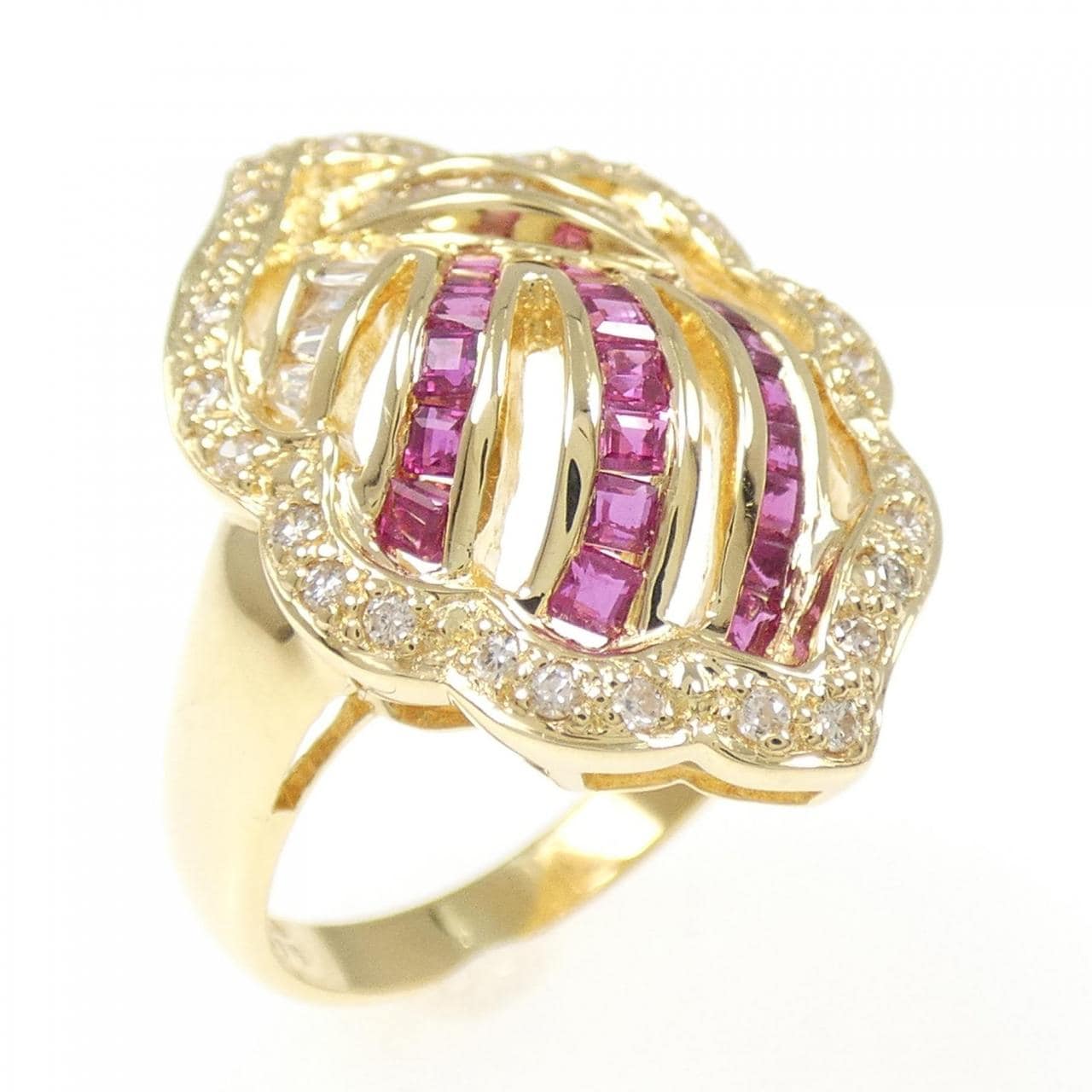 K18YG ルビー リング 0.76CT