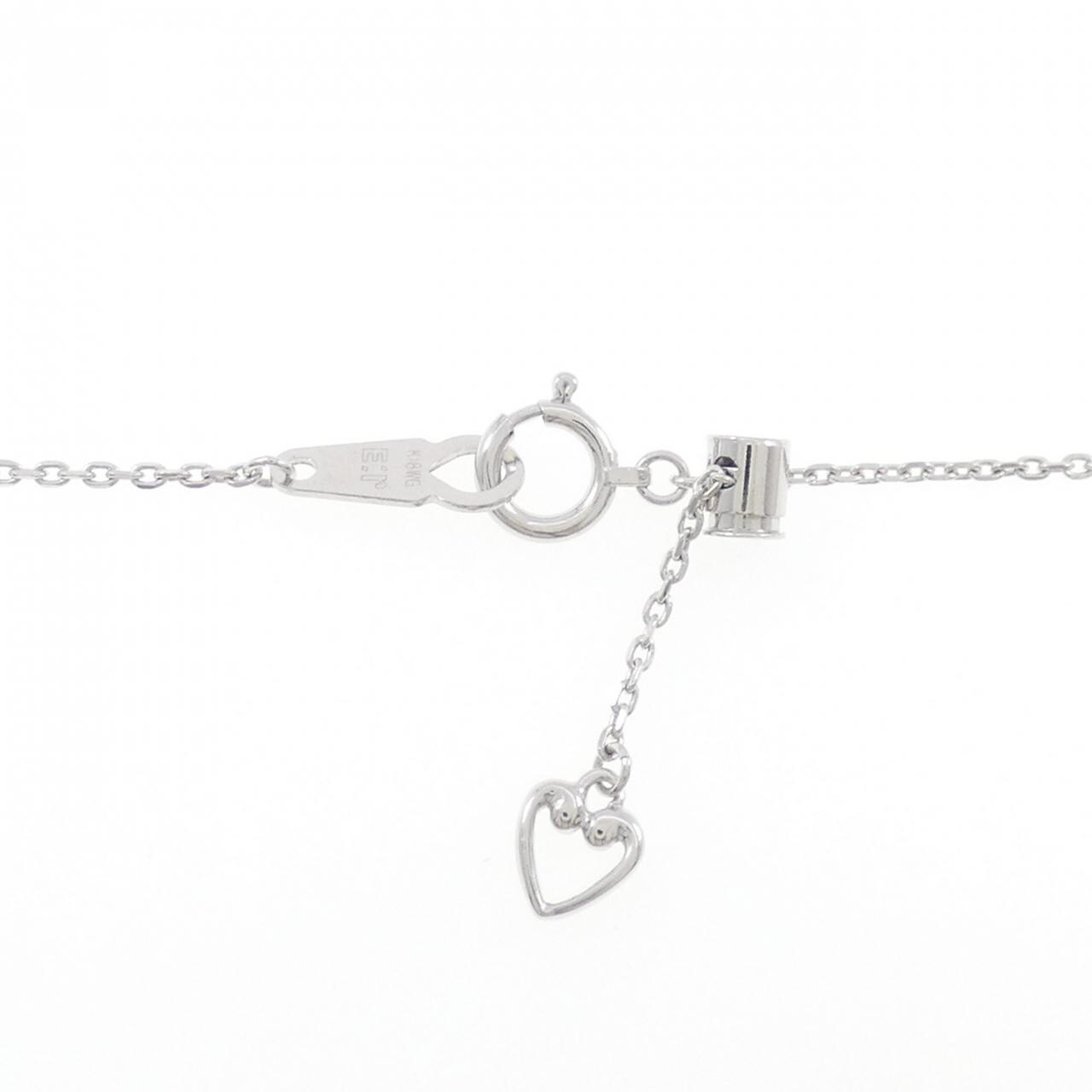 K18WG ハート×キー ダイヤモンド ネックレス 0.05CT