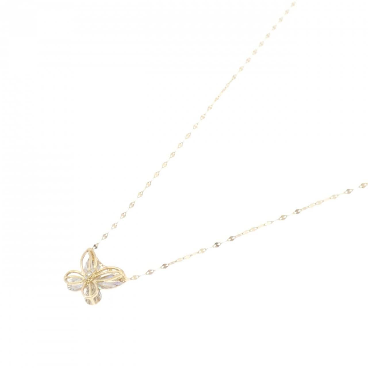 【新品】K18YG バタフライ ダイヤモンド ネックレス 0.01CT