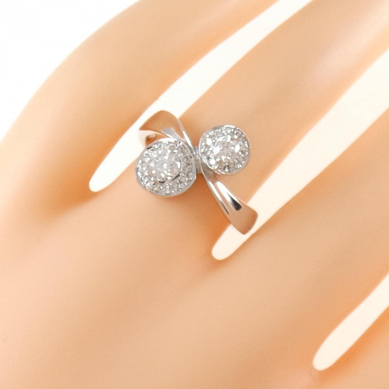 K18WG ダイヤモンド リング 0.386CT