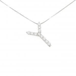 PT900/PT850 イニシャルY ダイヤモンド ネックレス 0.78CT