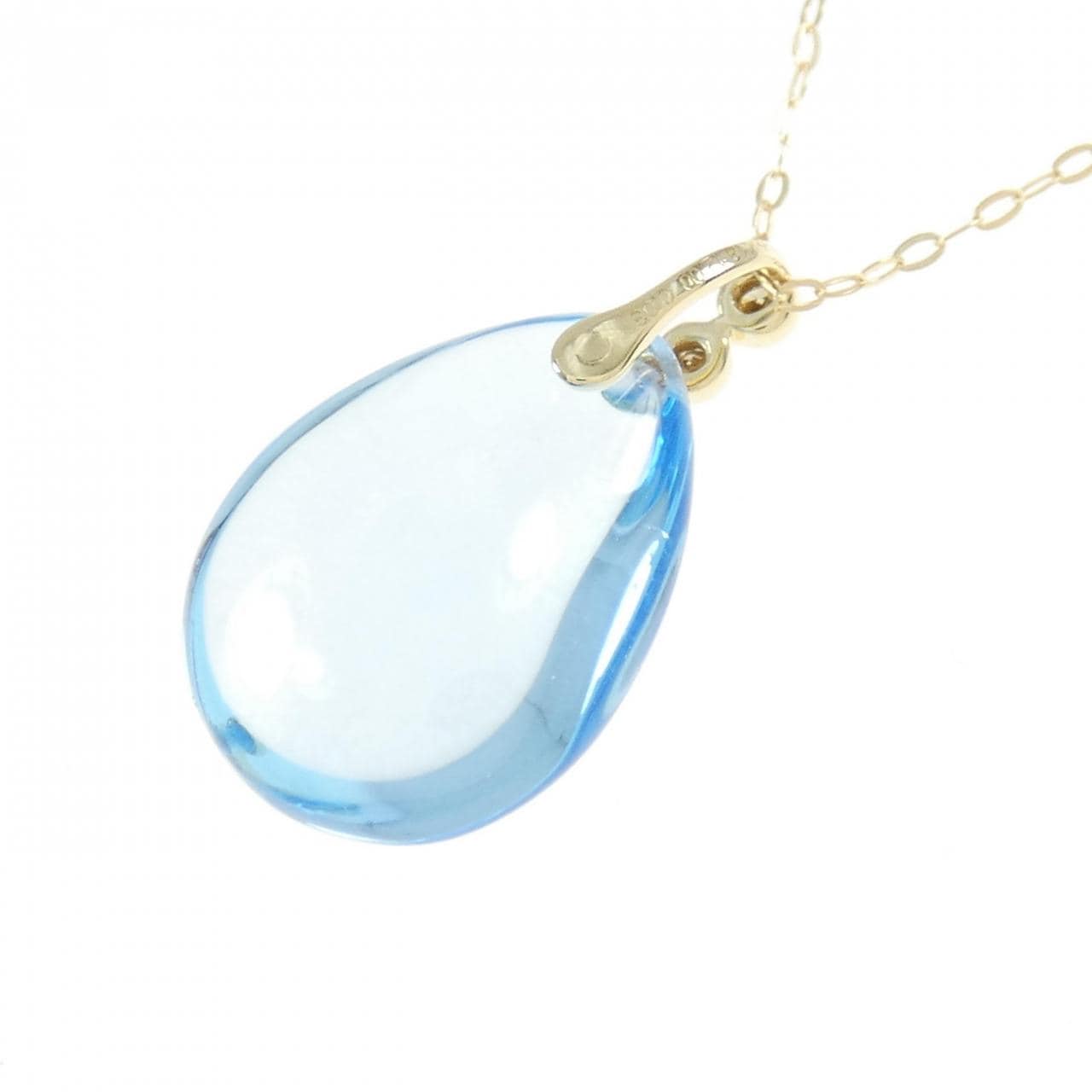 K18YG ブルートパーズ ネックレス 12.00CT