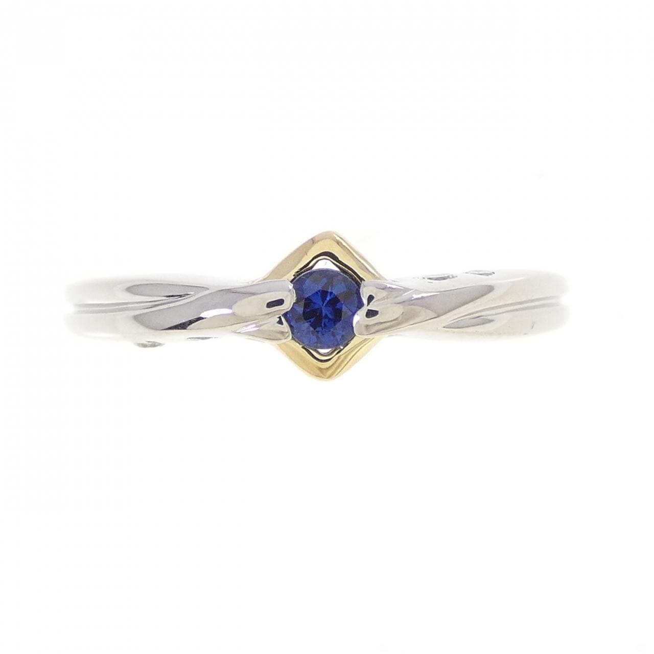 PT900/K18YG サファイヤ リング 0.12CT