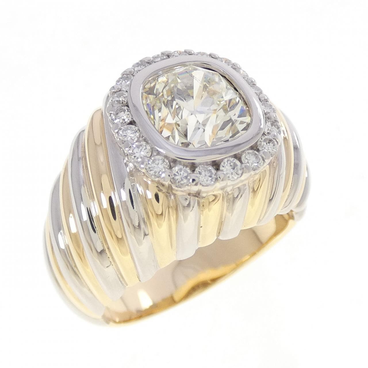 K18YG/PT900 ダイヤモンド リング 2.36CT