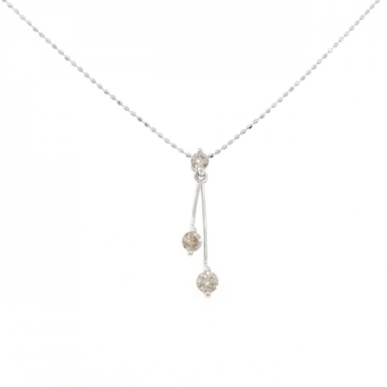 K18WG ダイヤモンド ネックレス 0.35CT