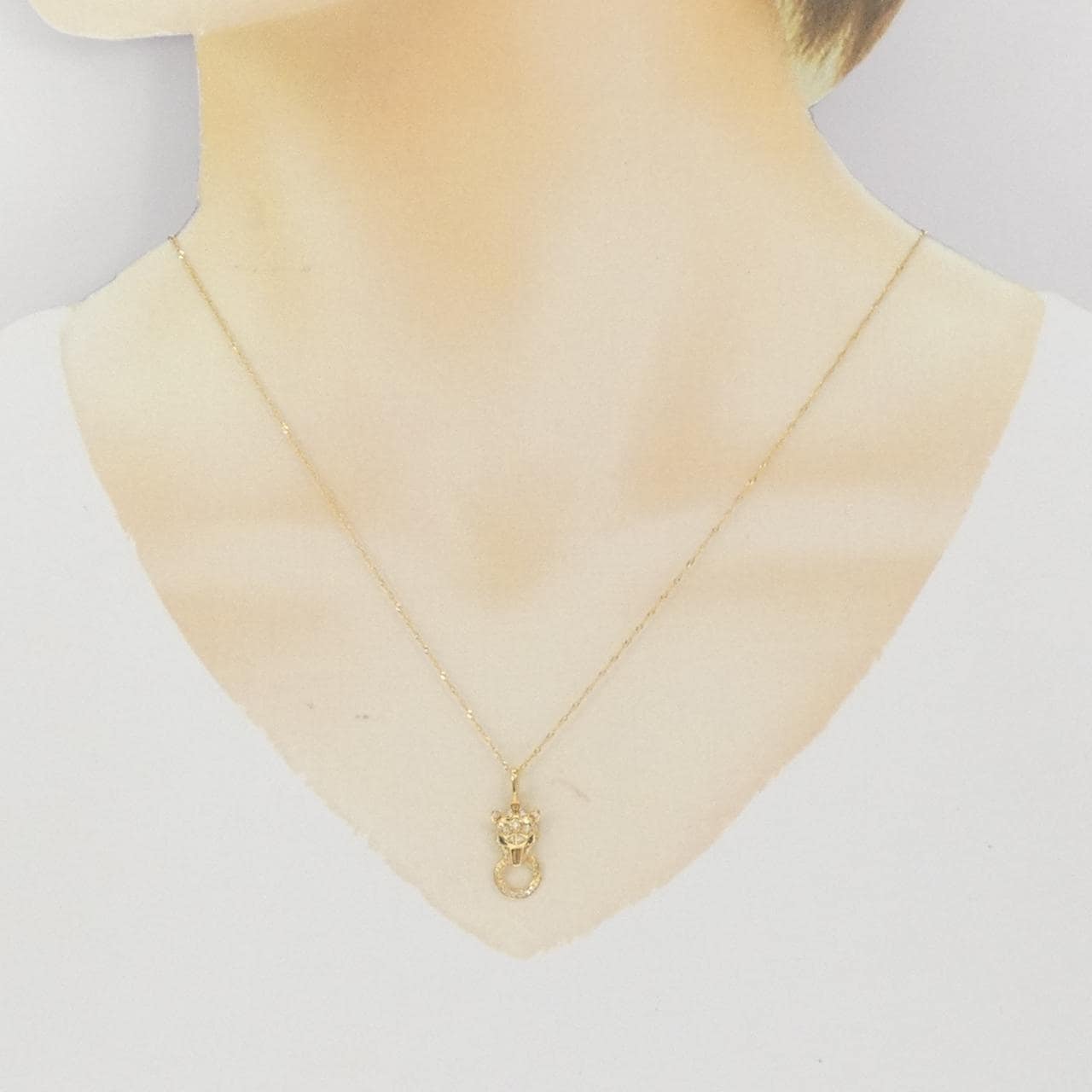 K18YG ガーネット ネックレス 0.02CT