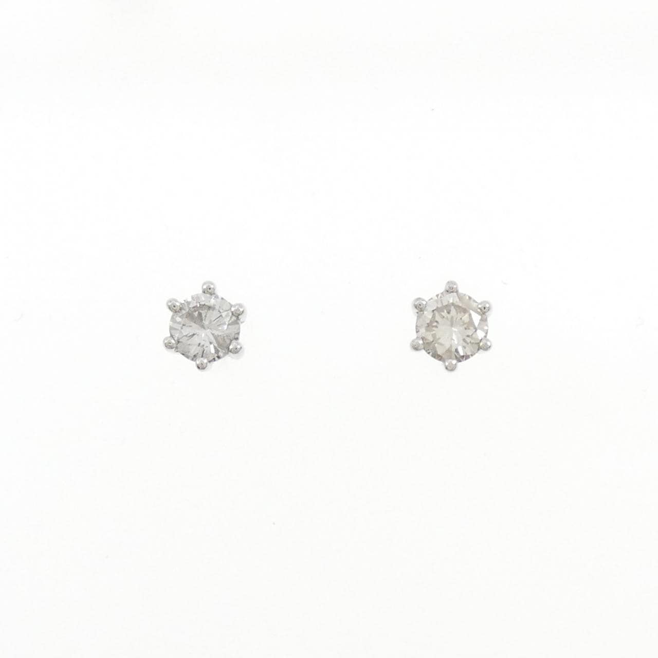 PT900 ソリティア ダイヤモンド ピアス 0.50CT