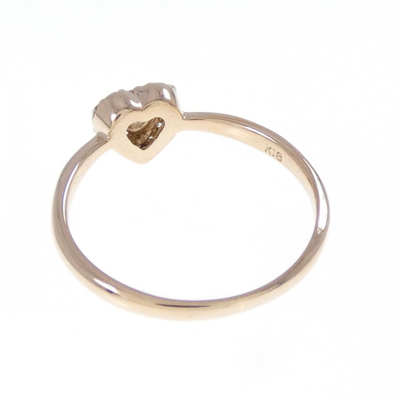 K18PG ハート ダイヤモンド リング 0.131CT